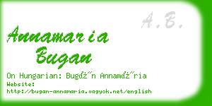 annamaria bugan business card